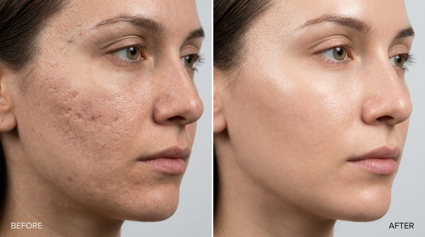 Before and after — Microneedling + PRP