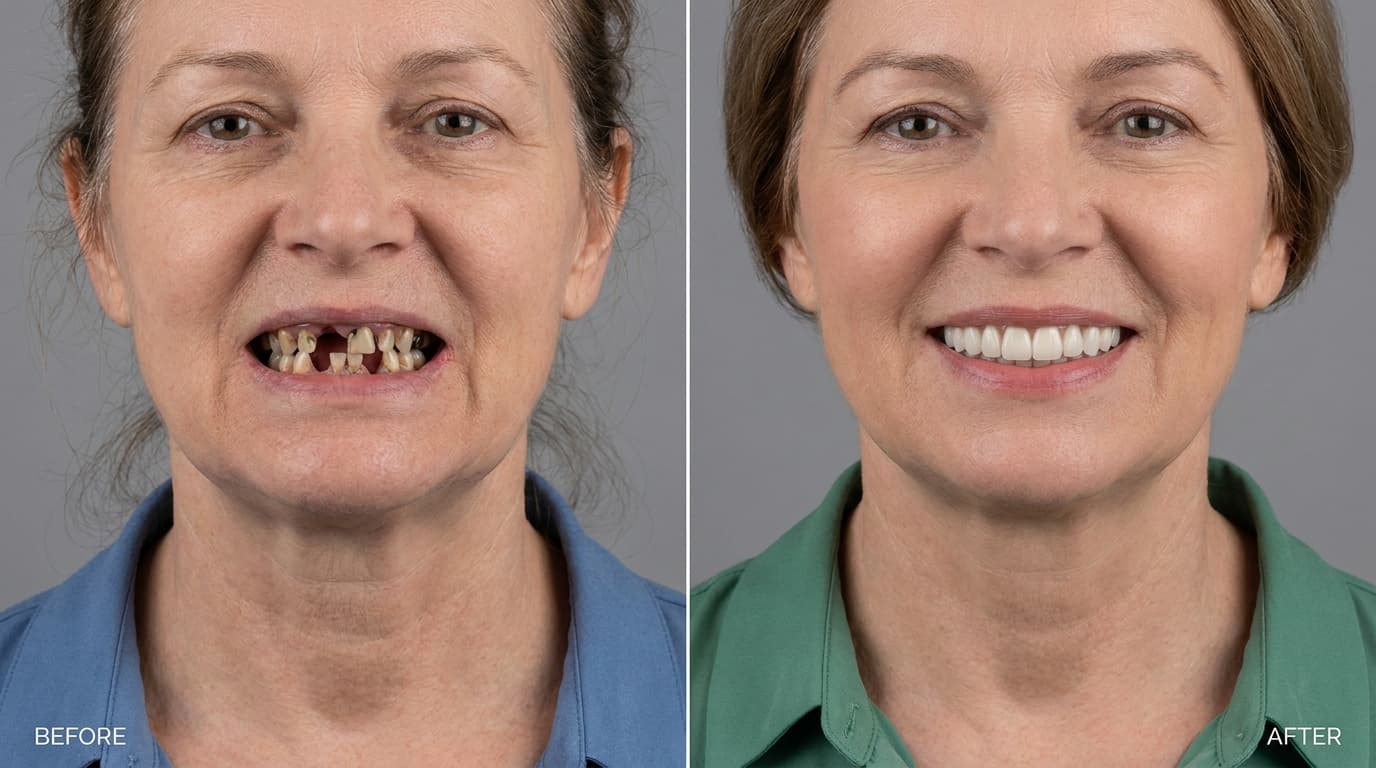 Before and after — All-on-4 Implants